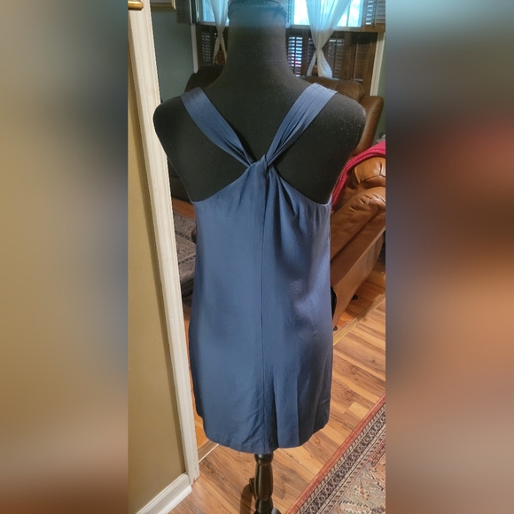 J.CREW Factory Navy Blue Twist Back Shift Dress. - Picture 3 of 9